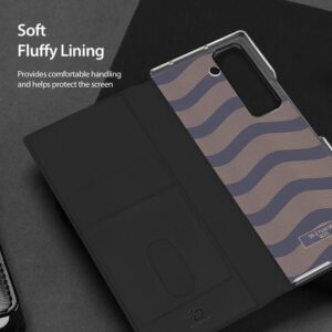 DUX DUCIS Venice Leather Patterned Case Cover for Samsung Galaxy Z Fold SE / W25 - Black