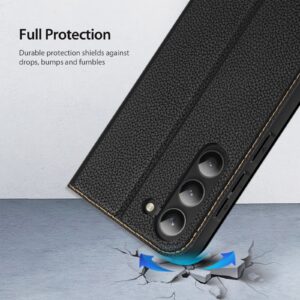 DUX DUCIS Skin X2 Tough Flip Wallet Stand Case for Samsung Galaxy S23+ (Plus) - Black