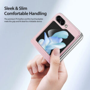 Dux Ducis Bril Leather Case Cover for Samsung Galaxy Z Flip5 5G - Pink