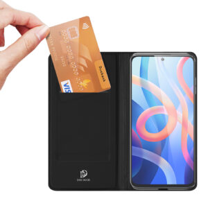 DUX DUCIS Skin Pro Faux Leather Wallet Flip Case for Xiaomi Poco M4 Pro 5G - Black