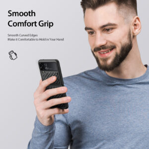 DUX DUCIS Venice Leather Patterned Case Cover for Samsung Galaxy Z Flip4 5G - Black