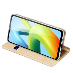 DUX DUCIS Skin Pro Faux Leather Wallet Flip Case for Xiaomi Redmi A1+ (Plus) - Gold