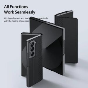 DUX DUCIS Venice Leather Patterned Case Cover for Samsung Galaxy Z Fold SE / W25 - Black