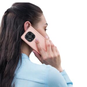 DUX DUCIS Skin Pro Faux Leather Wallet Flip Case for Xiaomi Redmi Note 14 Pro / Poco X7 5G - Rose Gold