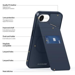 DUX DUCIS Rafi II Magnetic Case w/ Kickstand and Card Slots for Apple iPhone 16e - Blue
