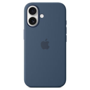 Official Apple Silicone Magsafe Rear Case Cover for iPhone 16 - Denim