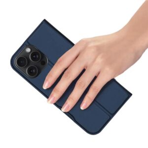 DUX DUCIS Skin Pro Faux Leather Wallet Flip Case for Apple iPhone 16 Pro - Blue