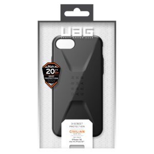 Urban Armor Gear (UAG) Civilian Tough Case for Apple iPhone SE 2022, 2020, 8 & 7 - Black