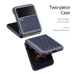 DUX DUCIS Venice Leather Case Cover for Samsung Galaxy Z Flip3 5G - Blue