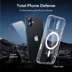 ESR Classic Hybrid Magsafe Tough Rear Case & Tempered Glass Screen Protector for Apple iPhone 17 - Clear