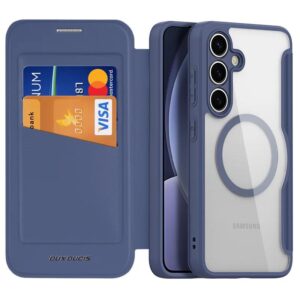 DUX DUCIS Skin X Pro Magnetic Flip Wallet Case for Samsung Galaxy S25 - Blue