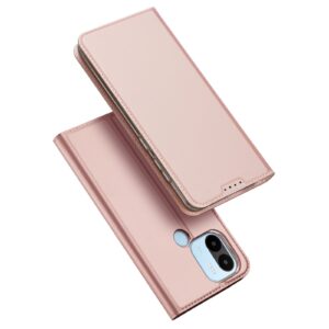 DUX DUCIS Skin Pro Faux Leather Wallet Flip Case for Xiaomi Redmi A1+ (Plus) - Rose Gold