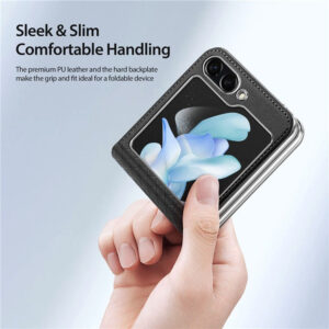 Dux Ducis Bril Leather Case Cover for Samsung Galaxy Z Flip5 5G - Black
