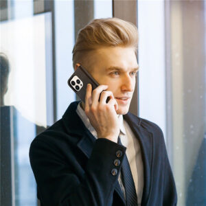 DUX DUCIS Genuine Real Leather Flip RFID Wallet Case for Apple iPhone 15 Pro - Black