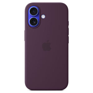 Official Apple Silicone Magsafe Rear Case Cover for iPhone 16 - Plum