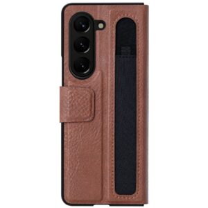 Nillkin Aoge Leather with Pen Holder Case for Samsung Galaxy Z Fold5 5G - Brown