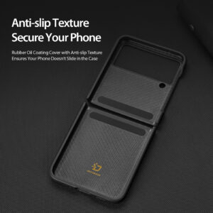 DUX DUCIS Venice Leather Patterned Case Cover for Samsung Galaxy Z Flip4 5G - Black