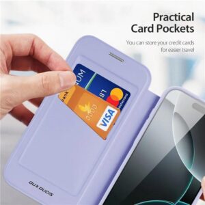 DUX DUCIS Skin X Pro MagSafe Standing Flip Wallet Case for Apple iPhone 16 Pro - Purple