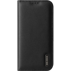 DUX DUCIS Genuine Real Leather Flip RFID Wallet Case for Apple iPhone 17 - Black
