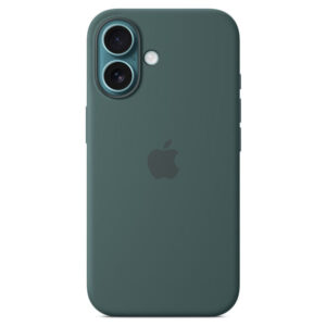 Official Apple Silicone Magsafe Rear Case Cover for iPhone 16 - Lake Green