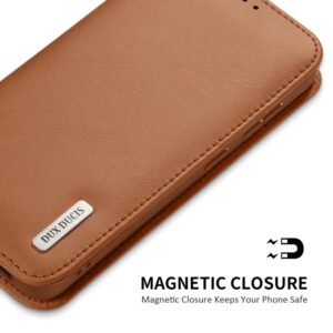 DUX DUCIS Real Leather Flip RFID Wallet Case for Samsung Galaxy S25+ (Plus) - Brown