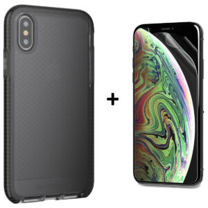 Tech21 Evo Check Case & Impact Shield Screen Film for Apple iPhone X & XS - Black