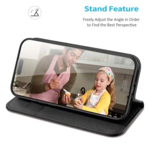 DUX DUCIS Genuine Real Leather Flip RFID Wallet Case for Apple iPhone 16 Pro - Black