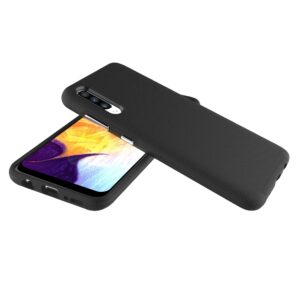 Matte Tough Rugged Rear Case Cover for Samsung Galaxy A50 - Black