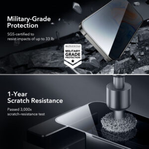 ESR Privacy Tempered Glass Screen Protector for Apple iPhone 15