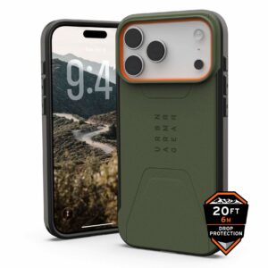 Urban Armor Gear (UAG) Civilian MagSafe Tough Case for Apple iPhone 17 Pro Max - Olive/Orange