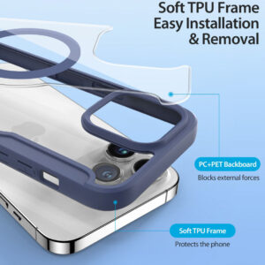 DUX DUCIS Skin X Pro MagSafe Flip Wallet Case for Apple iPhone 15 Pro Max - Blue