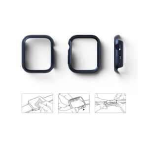 Ringke Slim Case Cover 2-pack for Apple Watch 7 (45mm)  - Clear & Metallic Blue