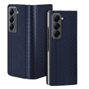 DUX DUCIS Venice Leather Patterned Case Cover for Samsung Galaxy Z Fold SE / W25 - Blue