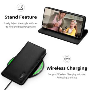 DUX DUCIS Real Leather Flip RFID Wallet Case for Samsung Galaxy S25 Ultra - Black