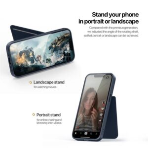 DUX DUCIS Rafi II Magnetic Case w/ Kickstand and Card Slots for Apple iPhone 16e - Blue