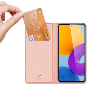 DUX DUCIS Skin Pro Faux Leather Wallet Flip Case for Samsung Galaxy M52 5G - Rose Gold