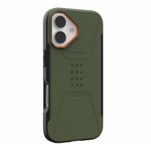 Urban Armor Gear (UAG) Civilian MagSafe Tough Case for Apple iPhone 17 - Olive/Orange