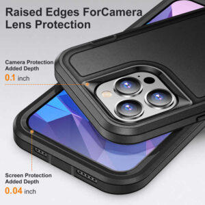 Armoured™ Defend 360 Tough Rugged Case for iPhone 14 Pro - Frosted Clear & Orange