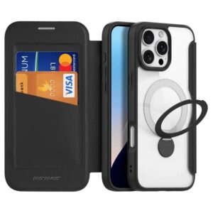 DUX DUCIS Skin X Pro MagSafe Standing Flip Wallet Case for Apple iPhone 16 Pro Max - Black