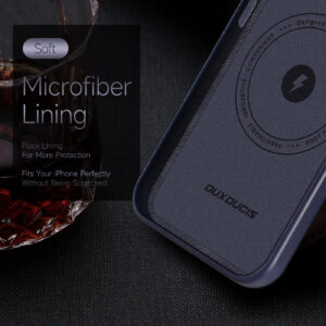 DUX DUCIS Naples Leather Back Case Cover for Apple iPhone 14 Pro Max - Blue