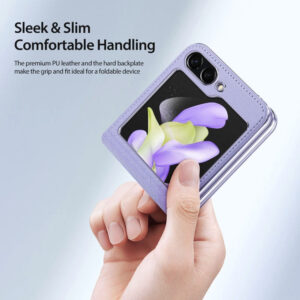 Dux Ducis Bril Leather Case Cover for Samsung Galaxy Z Flip5 5G - Purple