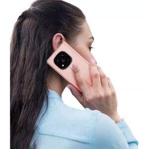 DUX DUCIS Skin Pro Faux Leather Wallet Flip Case for Xiaomi Redmi Note 14 Pro Plus 5G - Rose Gold