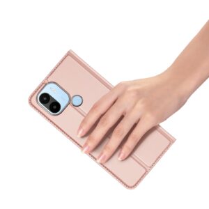 DUX DUCIS Skin Pro Faux Leather Wallet Flip Case for Xiaomi Redmi A1+ (Plus) - Rose Gold