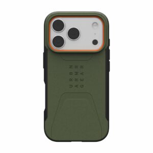 Urban Armor Gear (UAG) Civilian MagSafe Tough Case for Apple iPhone 17 Pro - Olive/Orange
