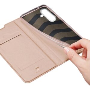 DUX DUCIS Skin Pro Faux Leather Wallet Flip Case for Samsung Galaxy S25 FE - Rose Gold