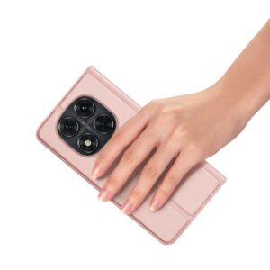 DUX DUCIS Skin Pro Faux Leather Wallet Flip Case for Xiaomi Redmi Note 14 Pro / Poco X7 5G - Rose Gold