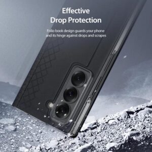 DUX DUCIS Venice Leather Patterned Case Cover for Samsung Galaxy Z Fold SE / W25 - Black