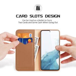 DUX DUCIS Real Leather Flip RFID Wallet Case for Samsung Galaxy S23+ (Plus) - Brown