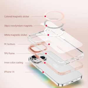 DUX DUCIS Clin2 Clear Tough with MagSafe Case for Apple iPhone 14 & 13 - Pink
