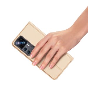 DUX DUCIS Skin Pro Faux Leather Wallet Flip Case for Xiaomi 12T / 12T Pro - Gold